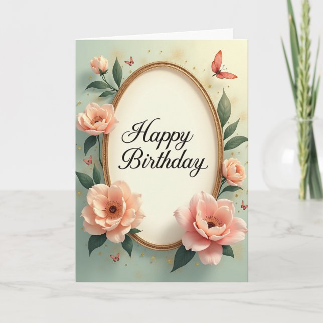 Elegant Floral Frame Card (Front)