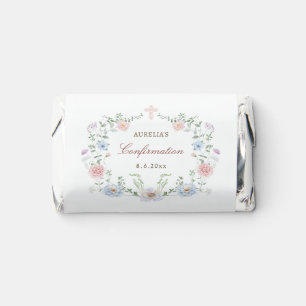 Elegant Floral Frame Confirmation Hershey's Miniatures