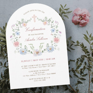 Elegant Floral Frame Confirmation Invitation