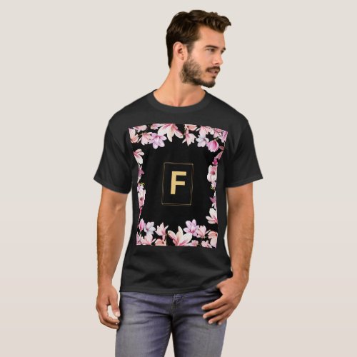 elegant floral frame design in vibrant colors T_Shirt