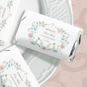 Elegant Floral Frame First Communion Hershey's Miniatures