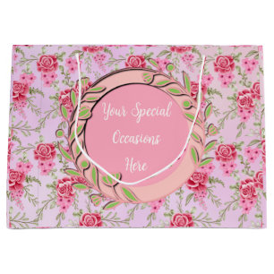 Elegant Floral Frame: for Every Occasion Large Gift Bag