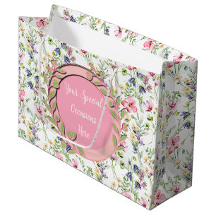 Elegant Floral Frame: for Every Occasion Large Gift Bag