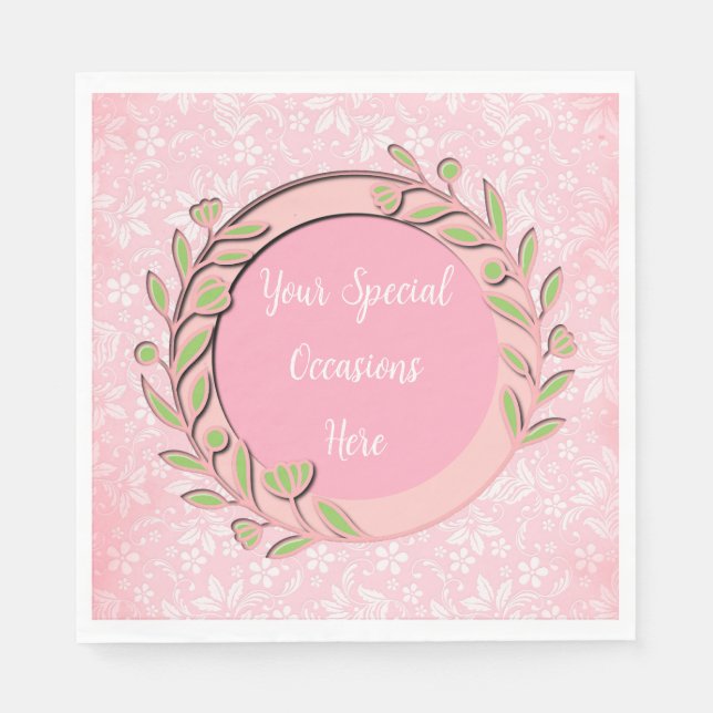 Elegant Floral Frame: for Every Occasion Napkins (Front)