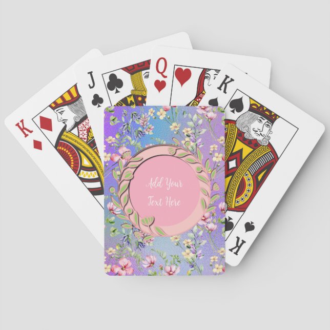 Elegant Floral Frame: for Every Occasion Poker Cards (Back)