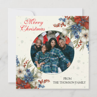 Elegant Floral Frame Holiday Card