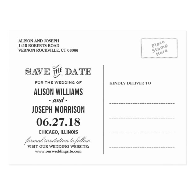 Elegant Floral Frame Kraft Wedding Save The Date Postcard