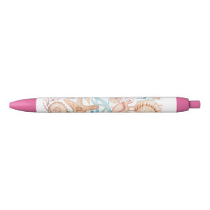 Elegant Floral Frame Pattern Ink Pen