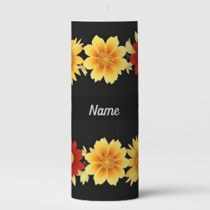 Elegant Floral Frame Pillar Candle