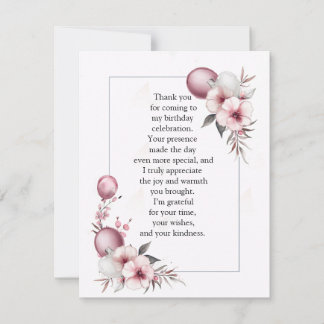 Elegant Floral Frame Thank You Card