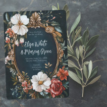 Elegant Floral Frame Vintage Wedding Engage CUSTOM