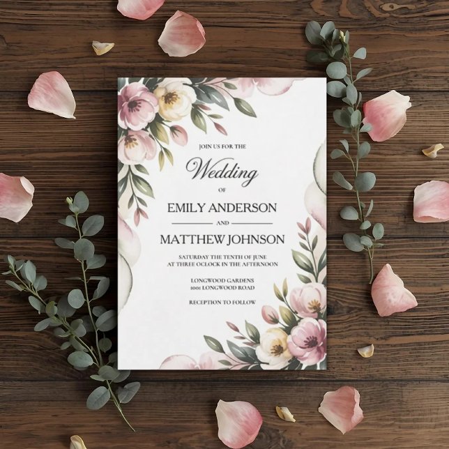 Elegant Floral Frame Wedding Invitation (Creator Uploaded)