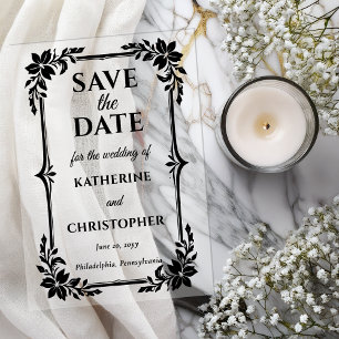 Elegant Floral Frame Wedding Save the Date