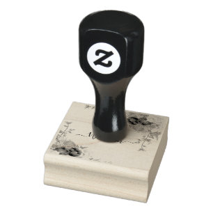Elegant Floral Frane Monogram Wedding Rubber Stam Stamp