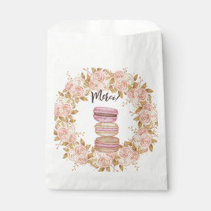 Elegant Floral French Macaron Paris Party Favor Bag