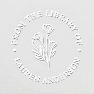 Elegant Floral from the Library of Bookplate Embosser