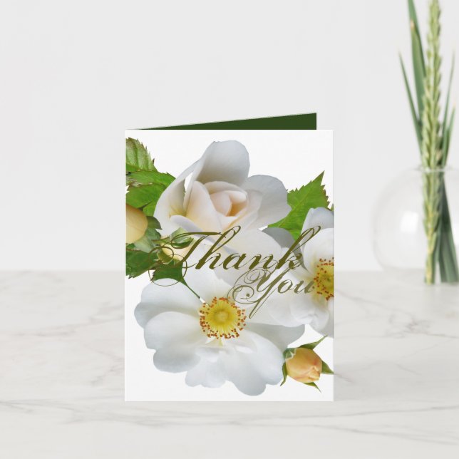 Elegant Floral Full Bloom Bridesmaid Thank You Note Card (Front)