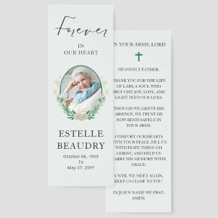 Elegant Floral Funeral Celebration of life Photo Bookmarks