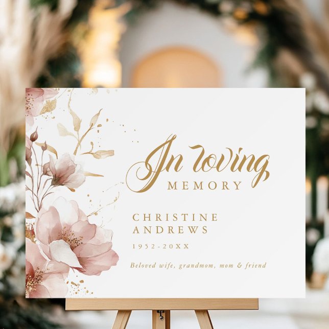 Elegant Floral Funeral Foam Board (Elegant Floral Custom Funeral White Foam Board)