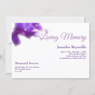 Elegant Floral Funeral Memorial Photo Announcement