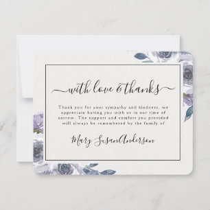 Elegant Floral Funeral Memorial Thank You Note Card