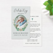 Elegant Floral Funeral Photo Sympathy Prayer Cards (Desk)