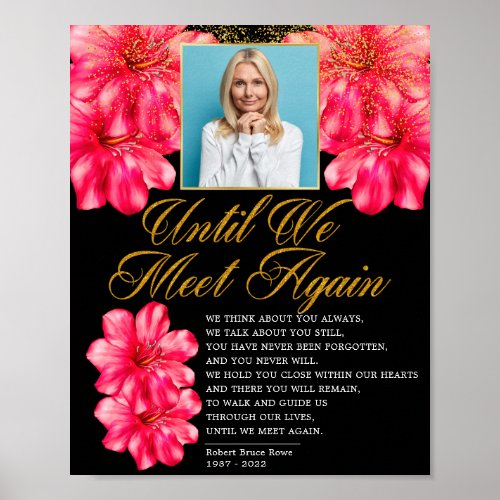 Elegant Floral Funeral Poem Sign