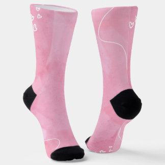 Elegant Floral Garden Blue Butterfly Crew Socks |