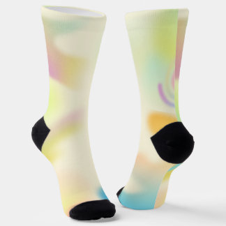 Elegant Floral Garden Blue Butterfly Crew Socks |