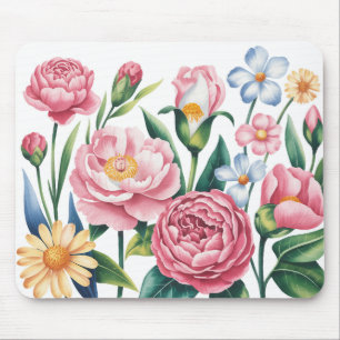 Elegant Floral Garden Mousepad