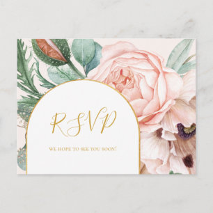 Elegant Floral Garden   Pastel Song Request RSVP Postcard