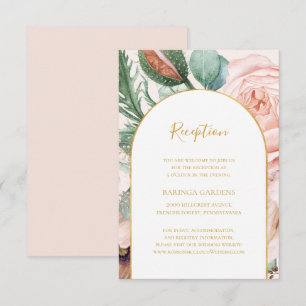 Elegant Floral Garden   Pastel Wedding Reception Enclosure Card
