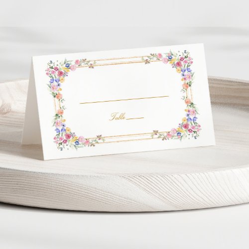 Elegant Floral Garden Wedding Place Card