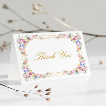 Elegant Floral Garden Wedding Thank You