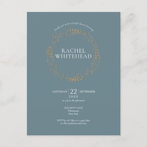 Elegant Floral Garland  Bridal Shower Invitation