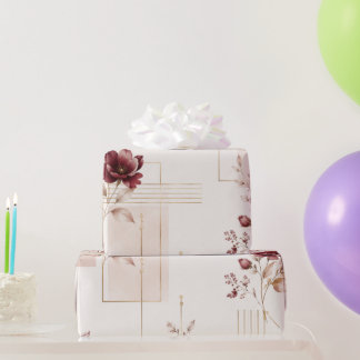 Elegant Floral Geometric  Wrapping Paper