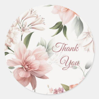 Elegant Floral Gift Favor Sticker Custom