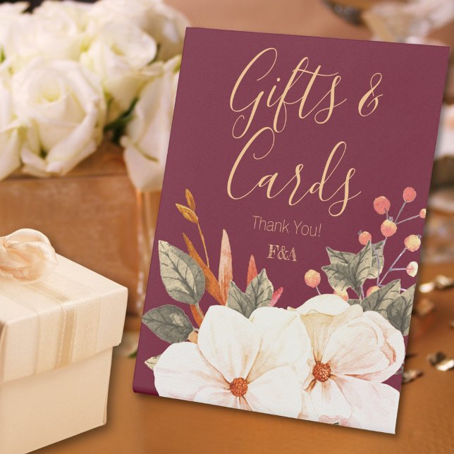 Elegant Floral Gifts & Cards Pedestal Sign (Creator Uploaded)