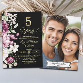40th Bright Red Glitter Anniversary Design Invitation | Zazzle