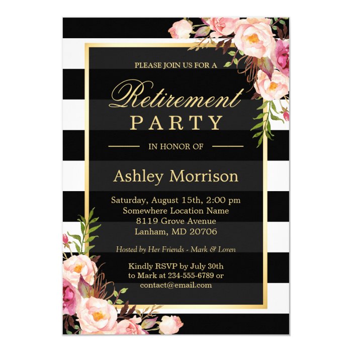 <strong>Retirement Party Invitation</strong> With An <strong>Elegant Party</strong> ... Elegant retirement party invitation templates