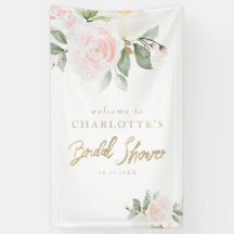 Elegant Floral Gold Bridal Shower Welcome