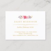 Elegant Floral Gold Lash Salon Aftercare Card (Back)