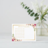 Elegant Floral Gold Lash Salon Aftercare Card (Standing Front)