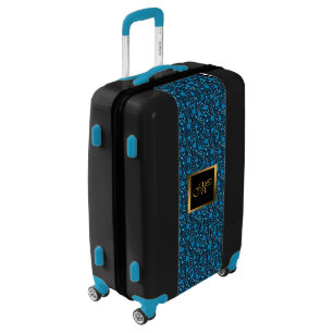 Elegant Floral Gold Monogrammed Luggage