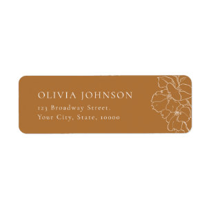 Elegant floral golden fall Return Address Label
