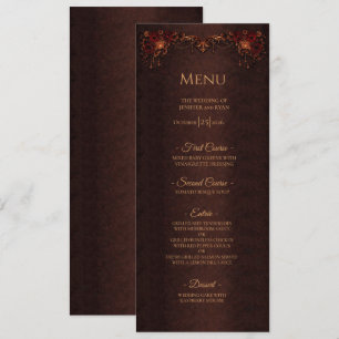 Elegant floral Gothic Halloween Wedding Menu