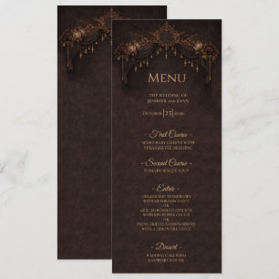 Elegant floral Gothic Halloween Wedding Menu