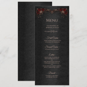 Elegant floral Gothic Halloween Wedding Menu