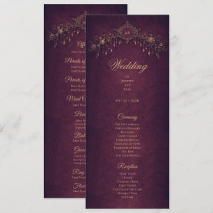 Elegant floral Gothic Halloween Wedding Program