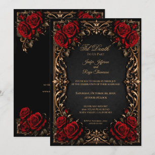 Elegant Floral Gothic wedding invitation